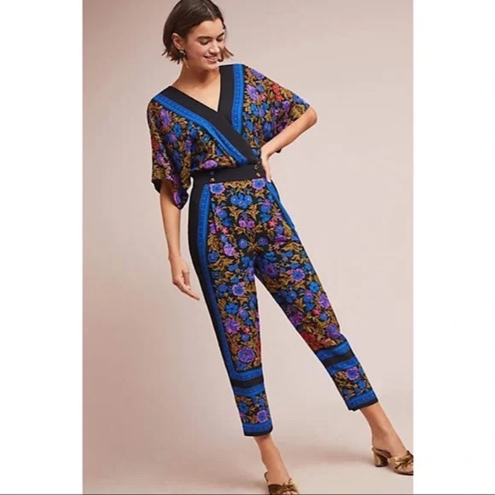Anthropologie Floral Jumpsuit